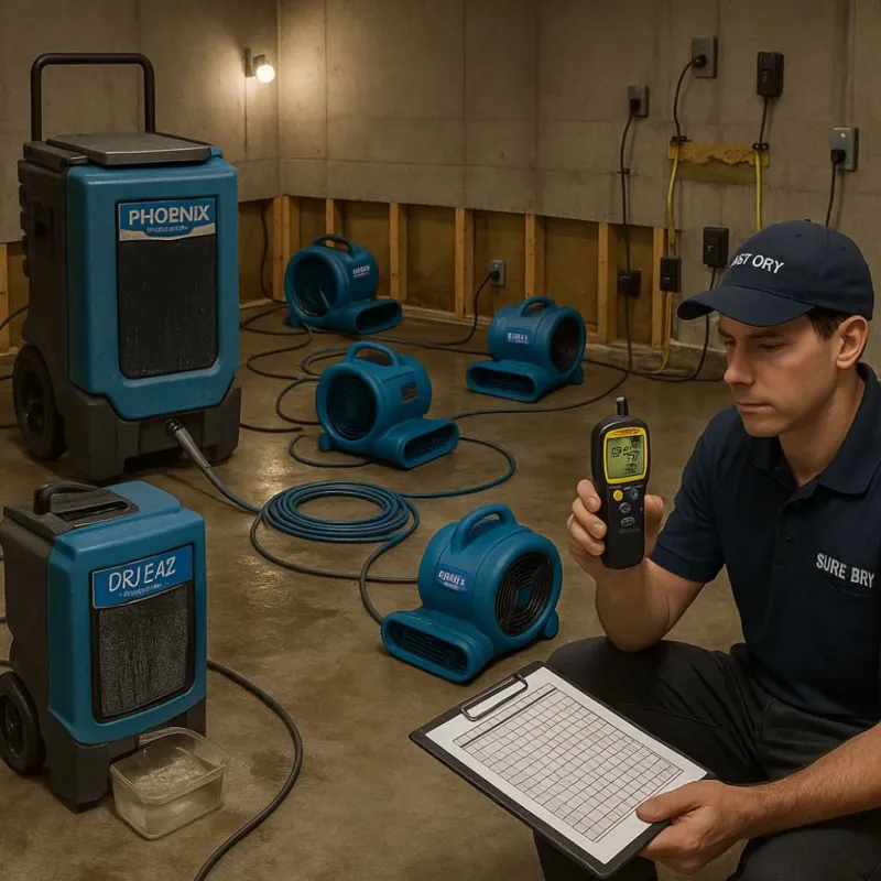 Structural Drying and Dehumidification process in Hermitage, MO